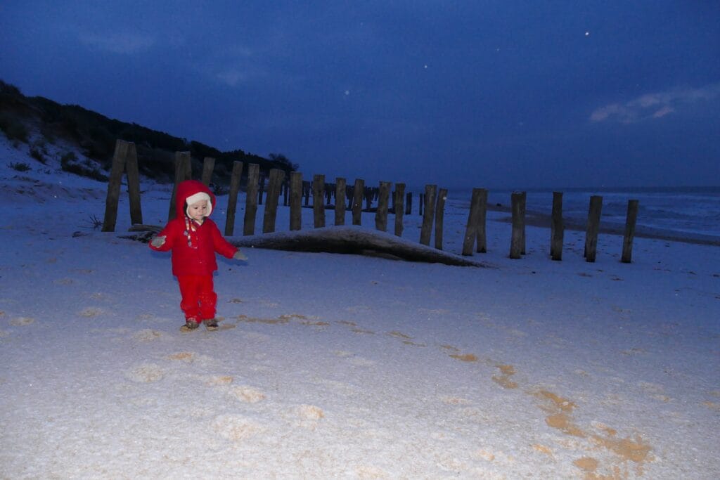 neige à la mer, oléron en famille, noël à la plage